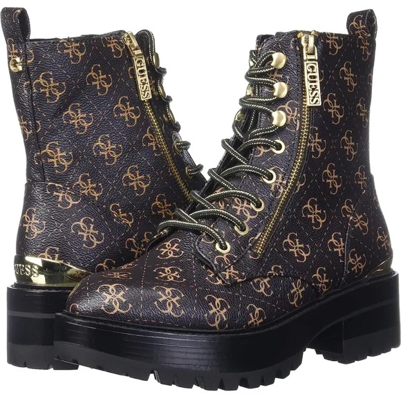 GUESS Women's Ferina Combat Boots - Picture 5 of 6